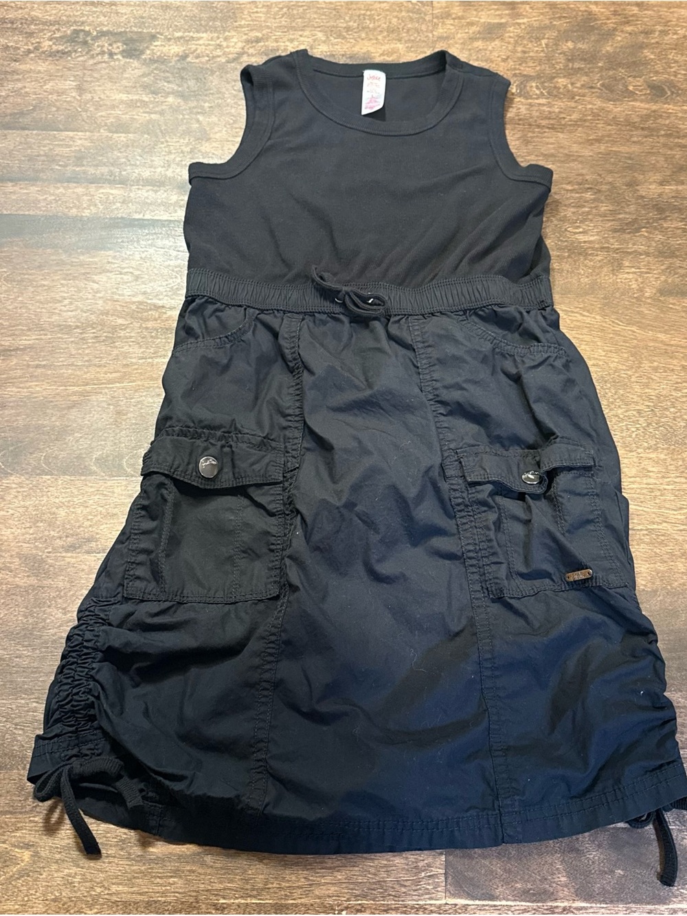Justice Girls Black Sleeveless Cargo Pocket Dress Size 12/14